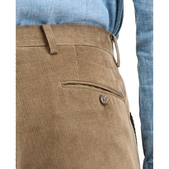 Tommy Hilfiger Men's Taupe Solid Corduroy Cotton Modern-Fit Pants Size 44x30 - Picture 3 of 5